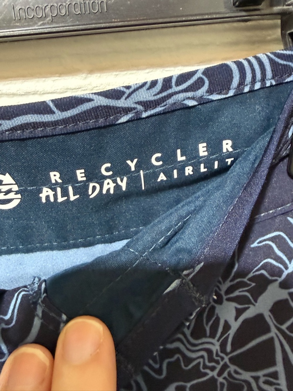 Billabong Navy Swim Board Shorts with Light Blue Floral Print - Picture 5 of 6
